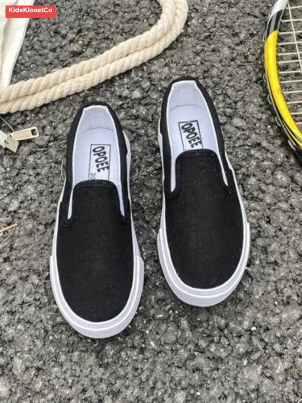 Kids Canvas Slip-On Sneakers Breathable Low Top Boys Girls